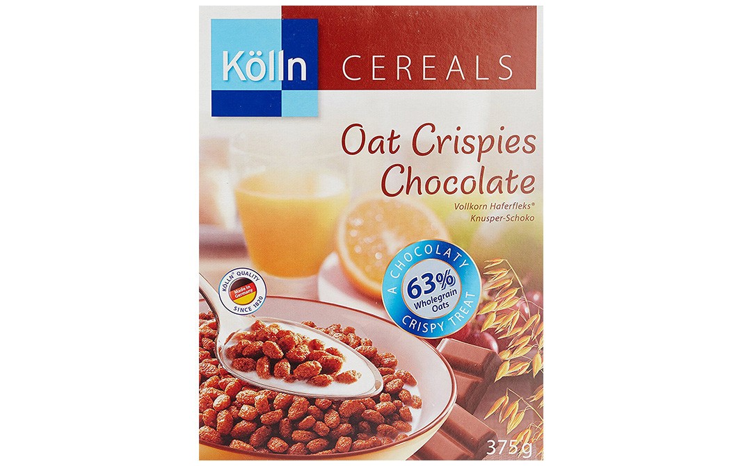 Kolln Oat Crispies Chocolate Cereals   Box  375 grams
